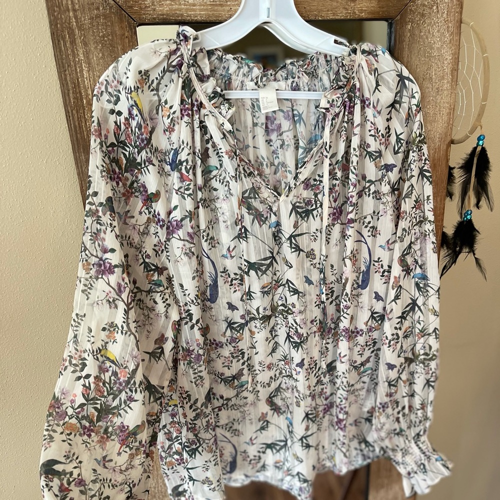 Bird print H & M shirt